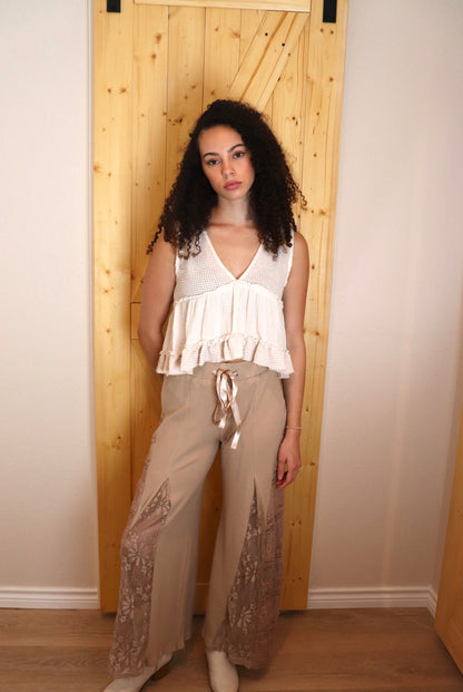 Wide Leg Laced Pants